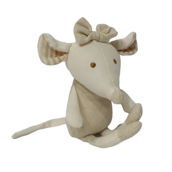 Organic Cotton Mouse-on-Wheels Plush Toy - Playfull Tribe Toys