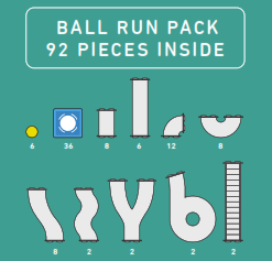 Connetix Magnetic Tiles 92 piece Ball Run Pack