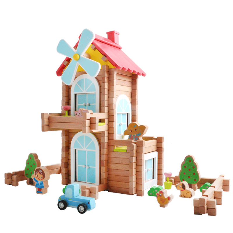 Log Builders Houses Series - Windmill House - Playfull Tribe Toys
