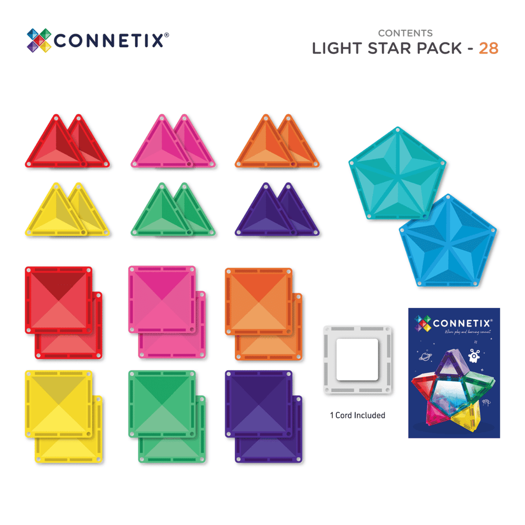Connetix Magnetic Tiles Light Star Pack 28 Pcs