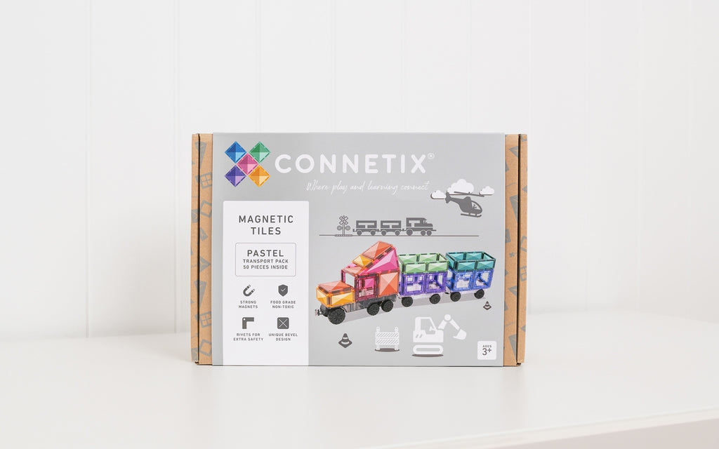 Connetix Magnetic Tiles Pastel Transport Pack 50 pcs