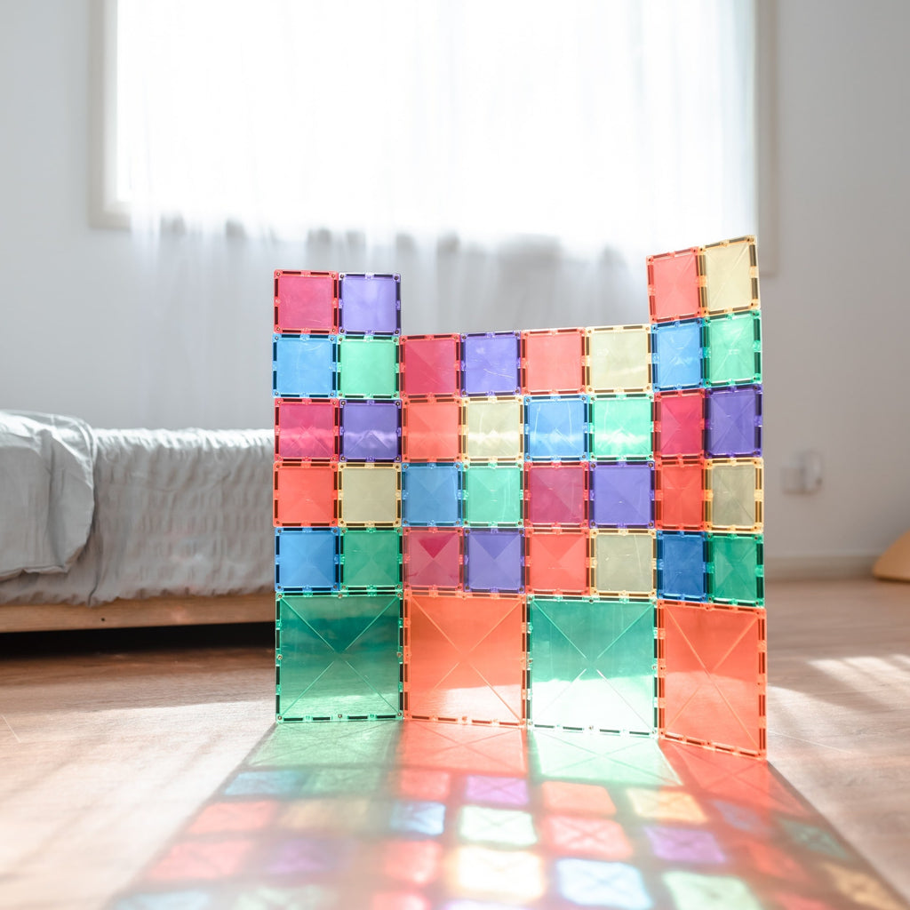 Connetix Magnetic Tiles 40 Piece Square Rainbow Pack