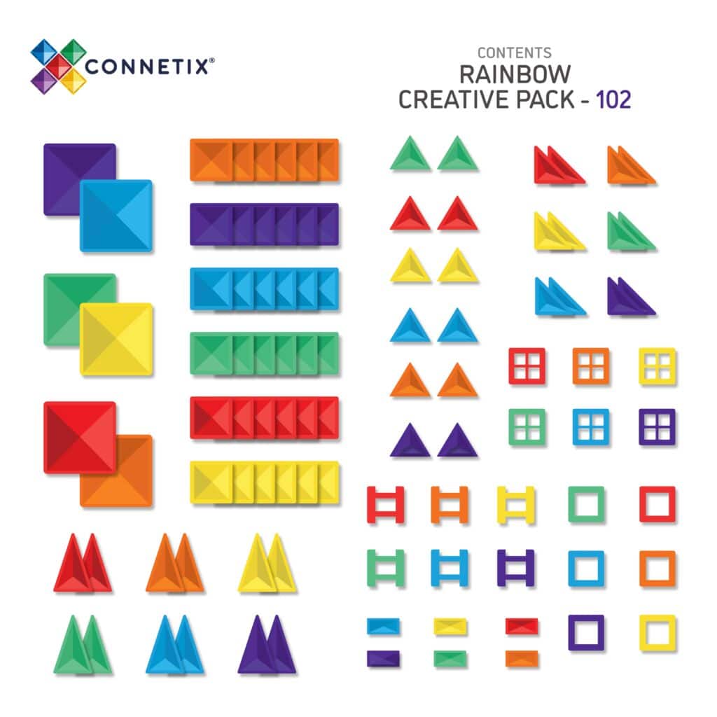 Connetix Magnetic Tiles Rainbow Creative Pack 102 pcs