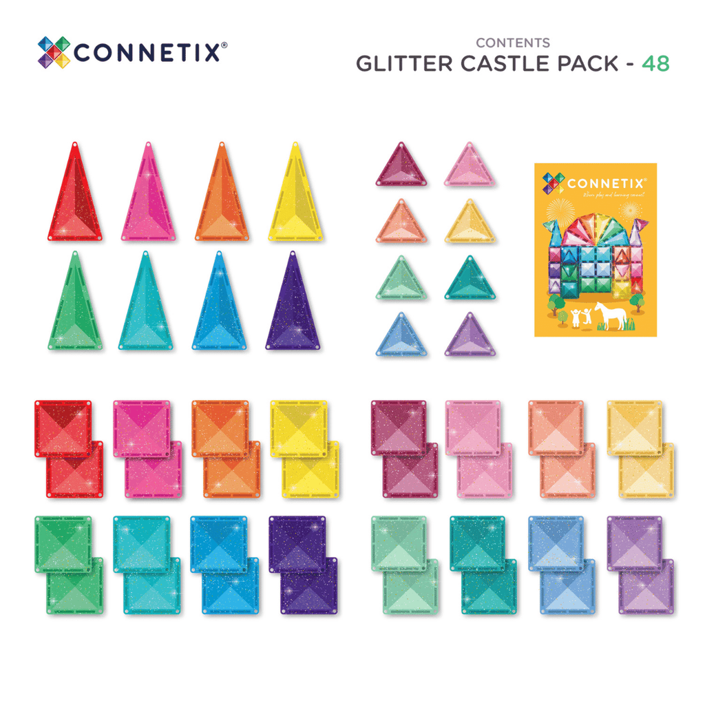 Connetix Magnetic Tiles Glitter Castle Pack 48 pcs