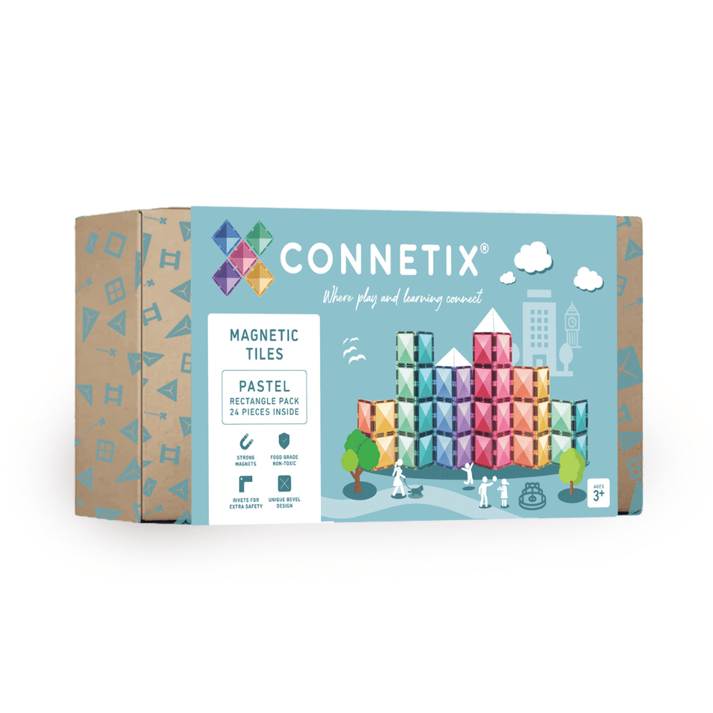 Connetix Magnetic Tiles Pastel Rectangle Pack 24 pc