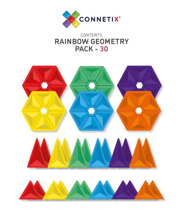 Pek Geometrik 30 Keping Jubin Magnet Connetix