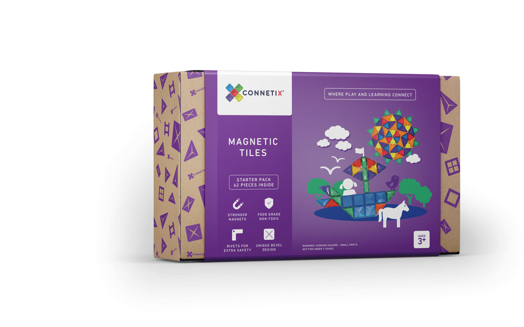 Connetix Magnetic Tiles 62 Piece Pack