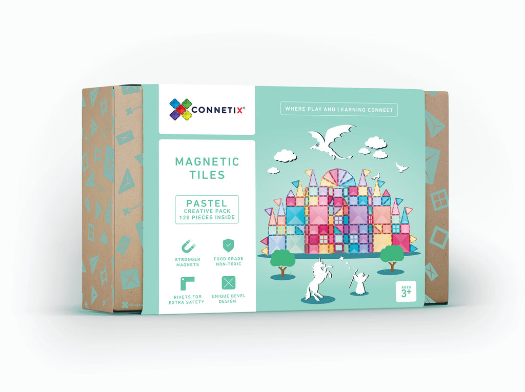 Connetix Magnetic Tiles 120 Piece Pastel Creative