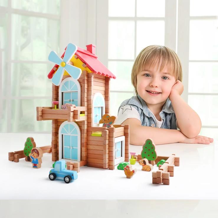 Log Builders Houses Series - Windmill House - Playfull Tribe Toys