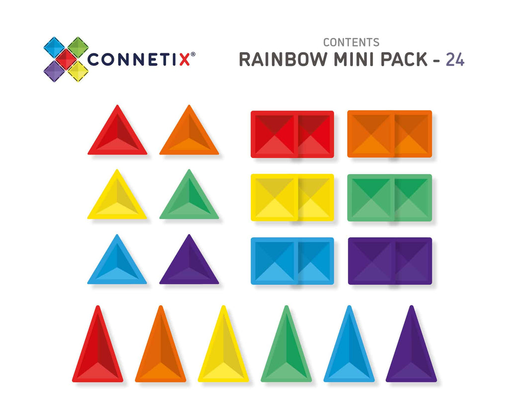 Connetix Magnetic Tiles Rainbow Mini Pack 24 pc