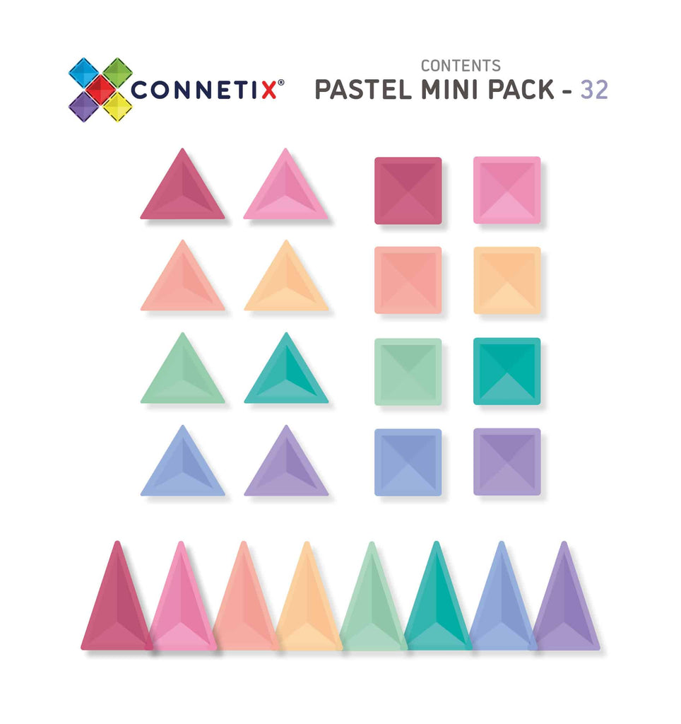 Pek Mini Pastel Jubin Magnet Connetix 32 pc