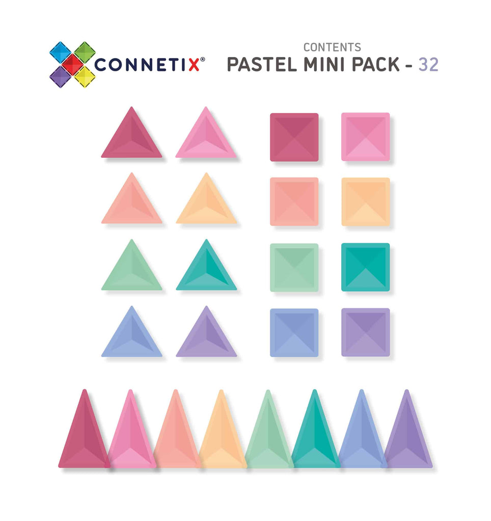 Connetix Magnetic Tiles Pastel Mini Pack 32 pc